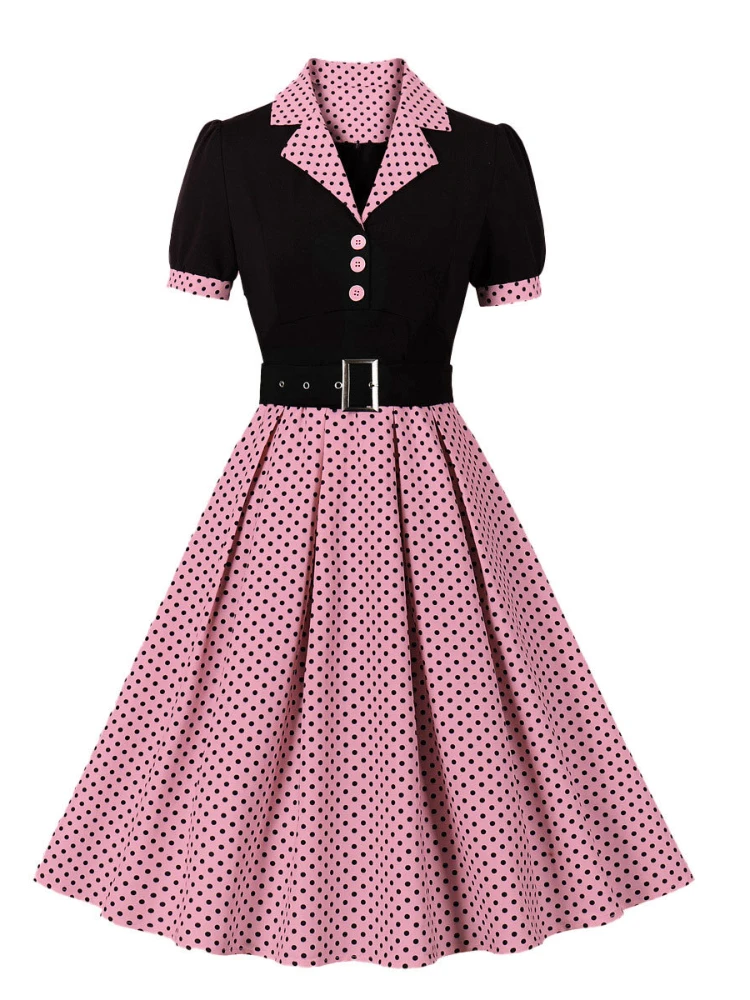 Women'S Fashion From The 60S - 2024 New Fashion Polka Dot Vintage