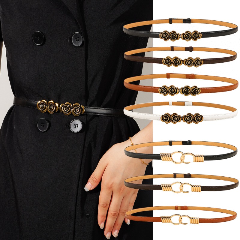 Women'S Fashion From The 60S - Fashionable Minimalist Adjustable Elastic Thin Leather