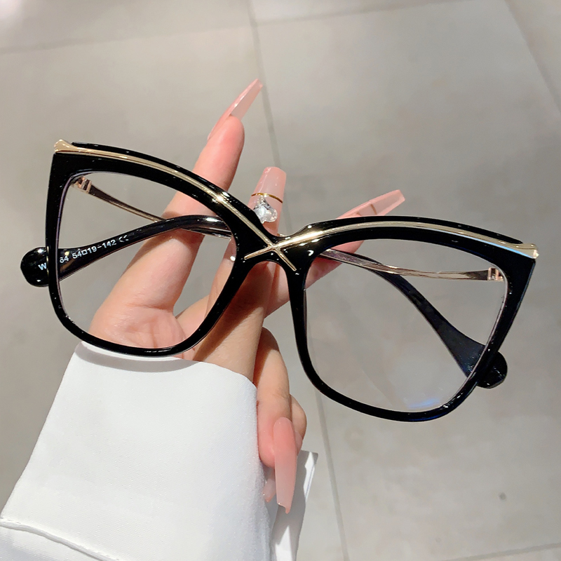 Women'S Fashion Glasses Non Prescription - KAMMPT Oversized Cat Eye Eyeglasses Fashion