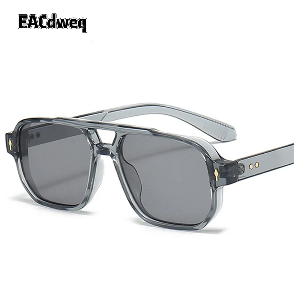 Women'S Fashion Eyeglasses - Vintage Double Bridges Men Square Sunglasses