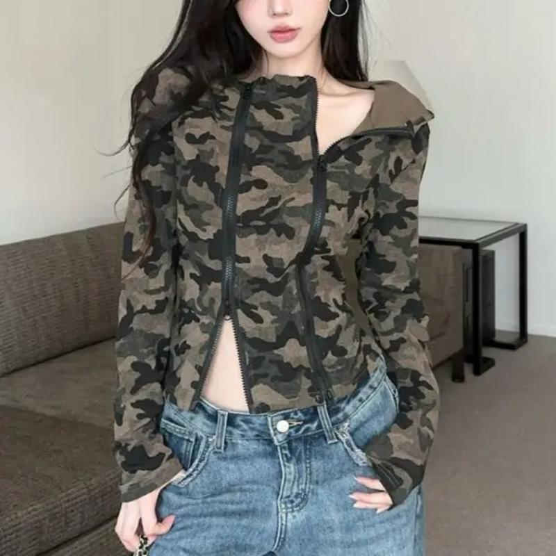 Women Camo Zip-up Hoodie Cropp - огляд і ціна Women'S Fashion Zip Hoodie