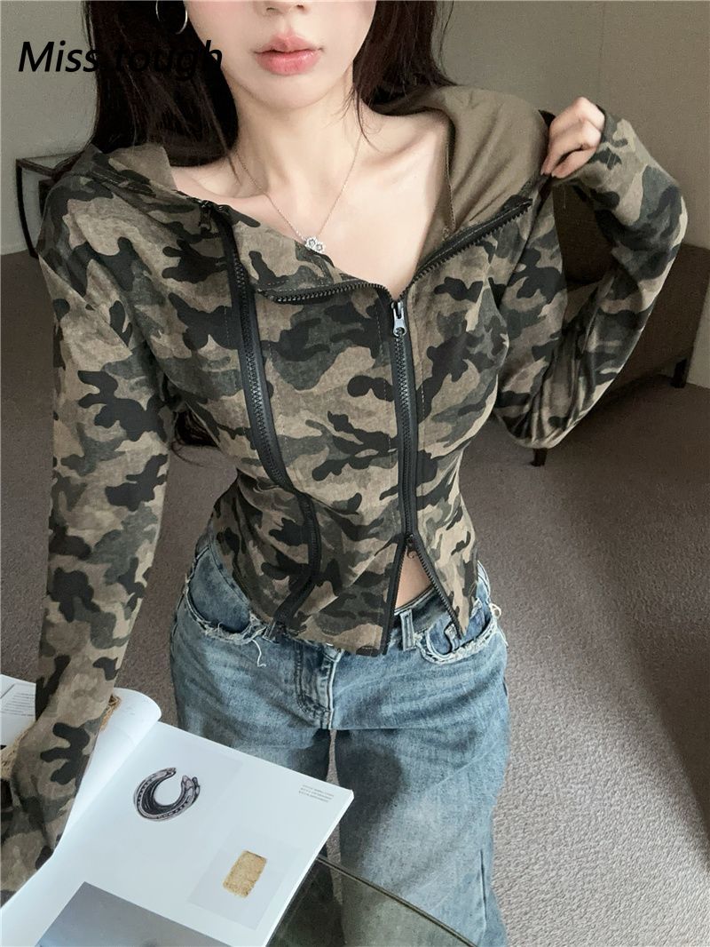 Women Camo Zip-up Hoodie Cropp - огляд і ціна Women'S Fashion Zip Hoodie