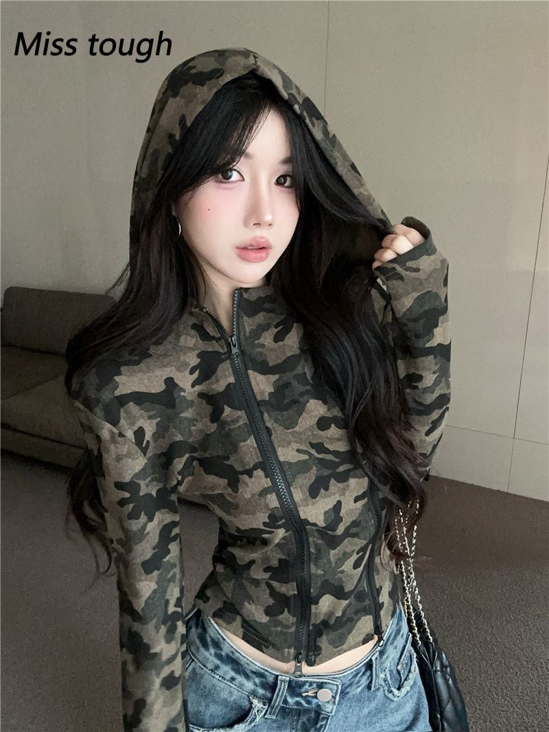 Women Camo Zip-up Hoodie Cropp - огляд і ціна Women'S Fashion Zip Hoodie