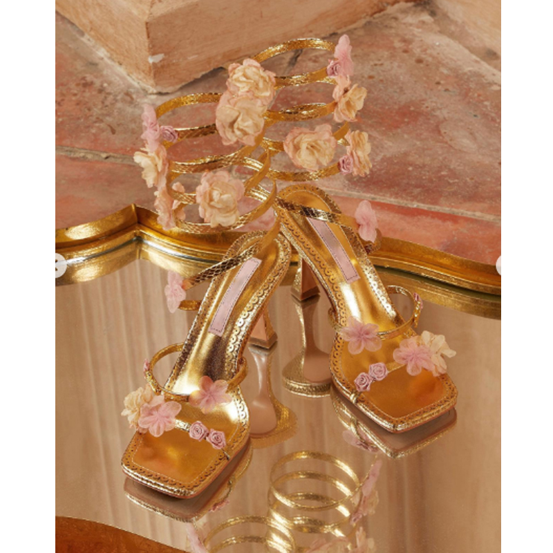 Gold Floral Ankle Wrap Square  - огляд і ціна Floral Summer Dress