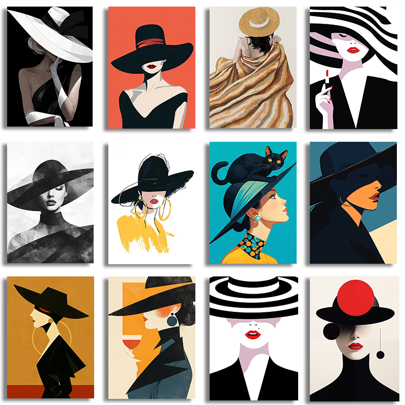 1pc frameless canvas Fashion B - огляд і ціна Women Fashion Drawing