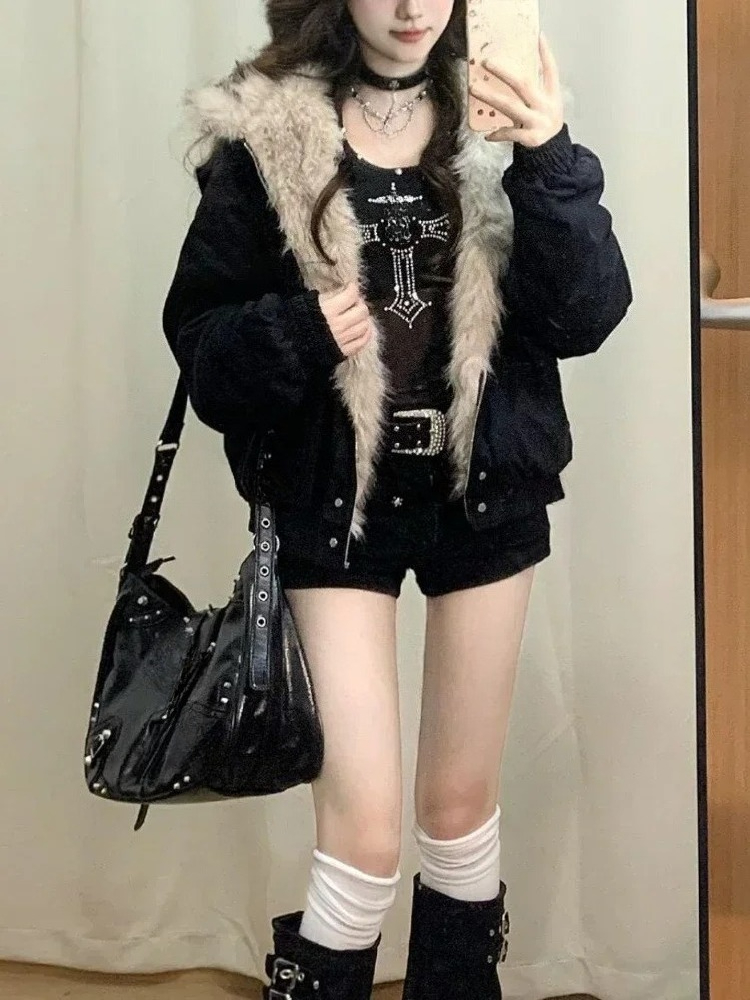 Y2k Gothic Vintage Black Zip U - огляд і ціна Women'S Fashion Zip Hoodie