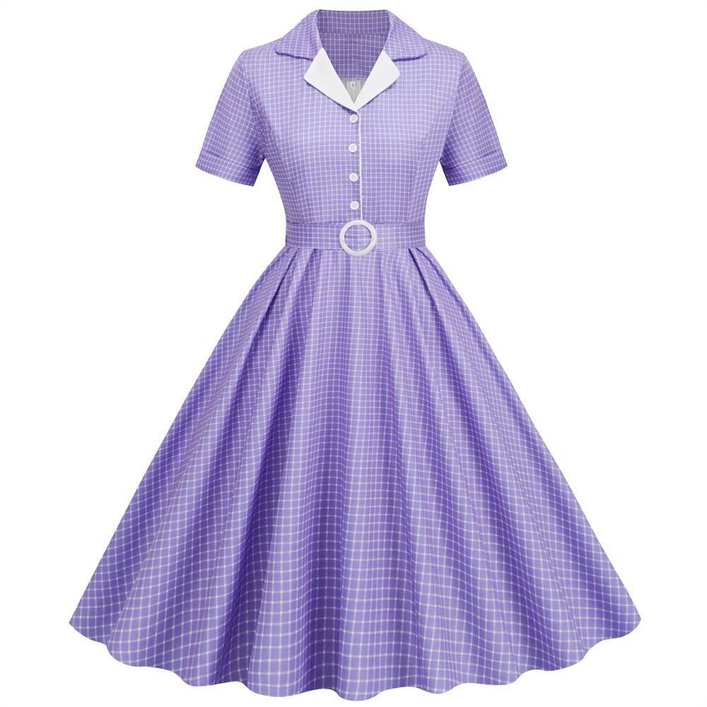 Plaid Vintage Office Summer Dr - огляд і ціна Women'S Fashion From The 60S