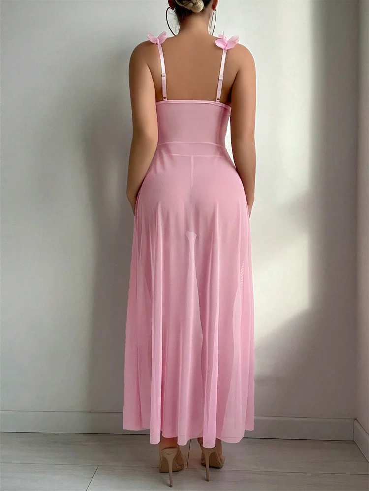 Pink Floral Lace See Through N - огляд і ціна Floral Summer Dress