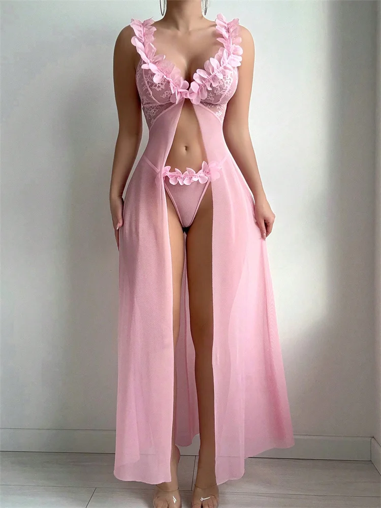 Pink Floral Lace See Through N - огляд і ціна Floral Summer Dress