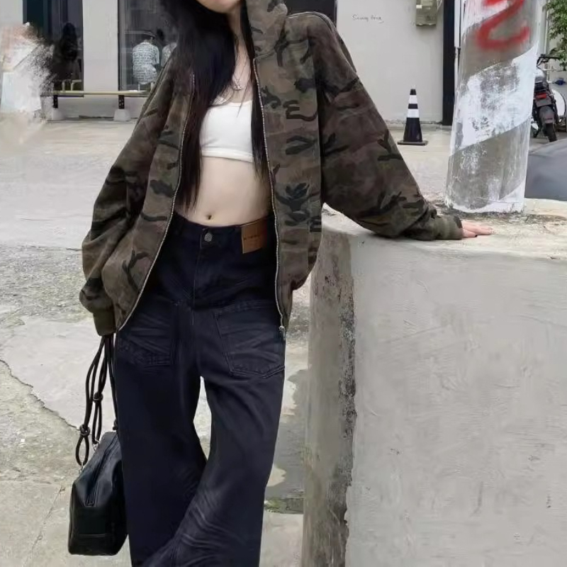 Vintage Camouflage Hooded Swea - огляд і ціна Women'S Fashion Zip Hoodie