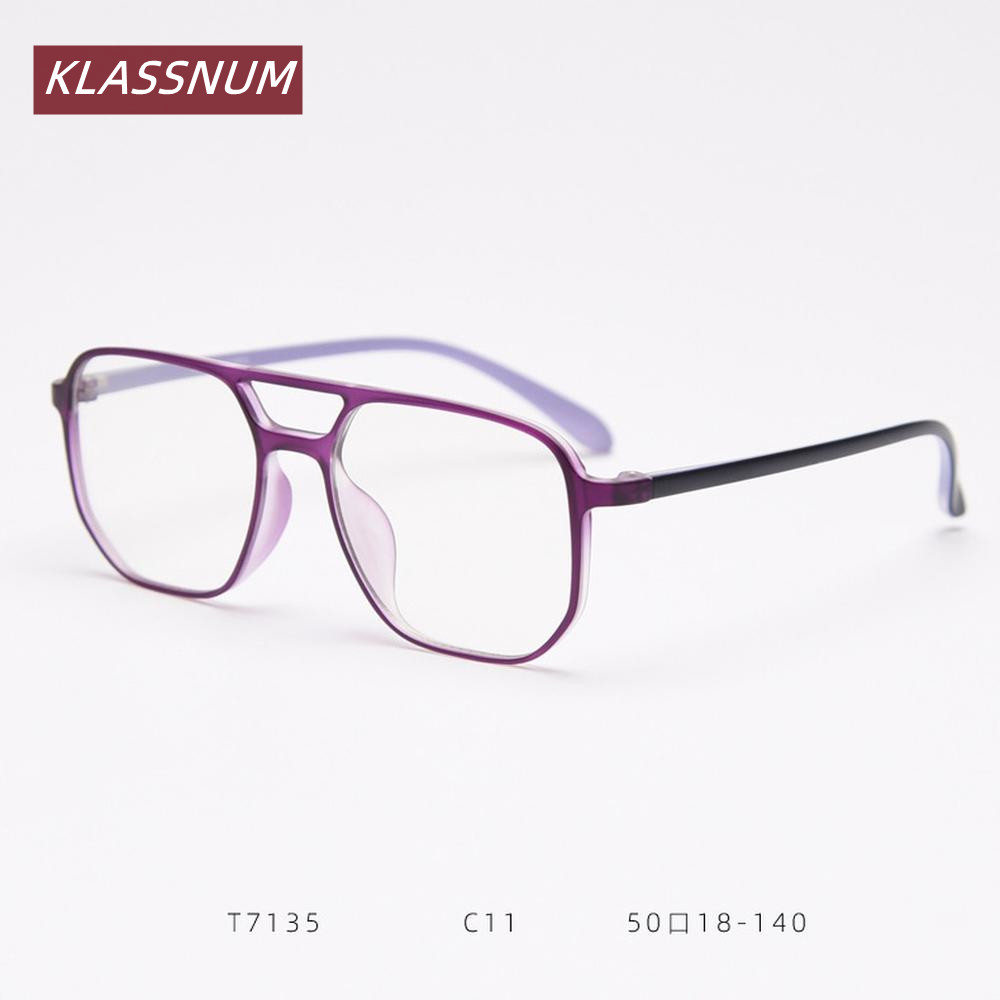 KLASSNUM Double Bridge Square  - огляд і ціна Women'S Fashion Glasses Non Prescription