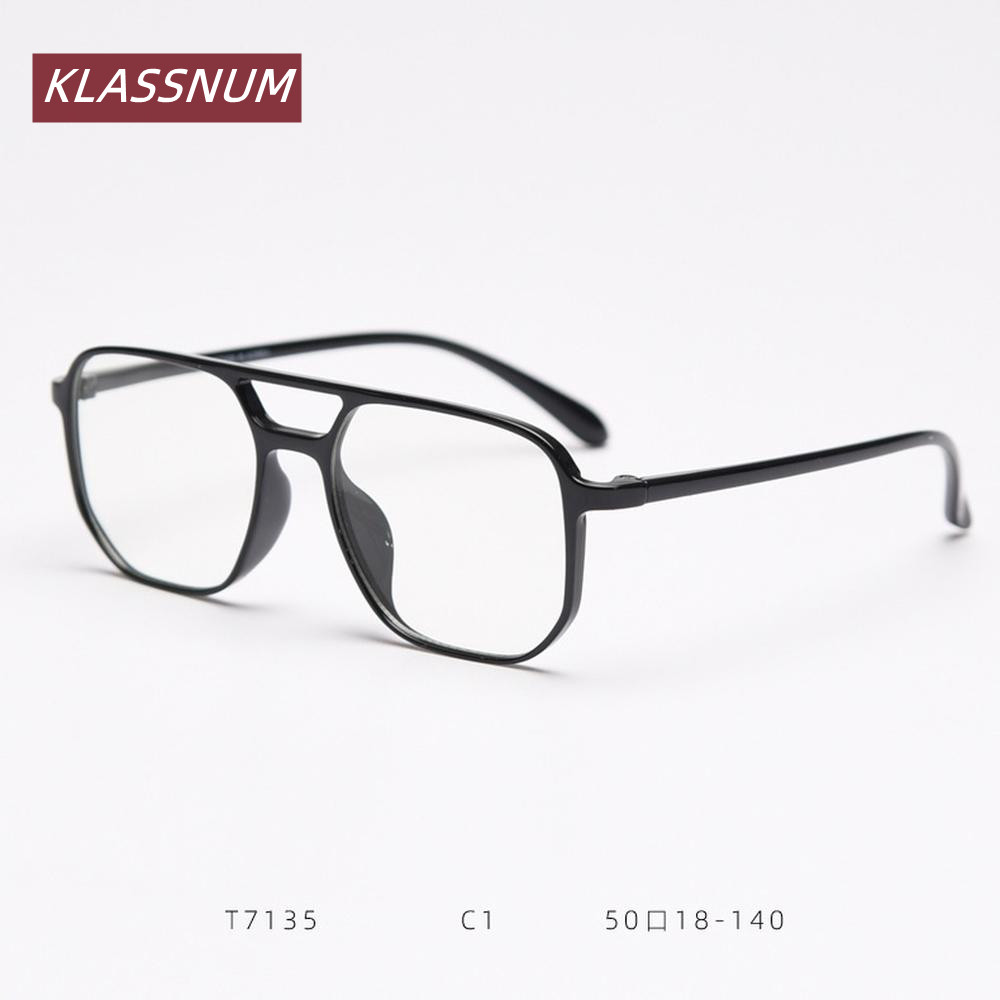 KLASSNUM Double Bridge Square  - огляд і ціна Women'S Fashion Glasses Non Prescription