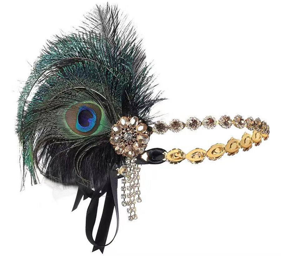 Peacock Feather Elastic Hair B - огляд і ціна Women'S Fashion In The 1920S
